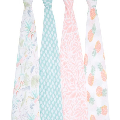 essentials cotton muslin swaddles 4 pack