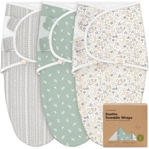 KeaBabies 3-Pack Organic Baby Swaddle Sleep Sacks - Newborn Swaddle Sack, Ergonomic Baby Swaddles 0-3 Months