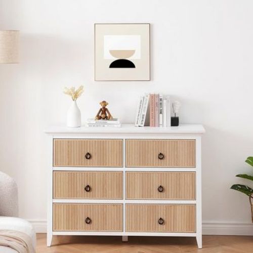 Whizmax Dresser for Bedroom with 5 Drawers, Wide Chest of Drawers, Long Wooden Dresser for Bedroom, Living Room, Hallway, Nursery