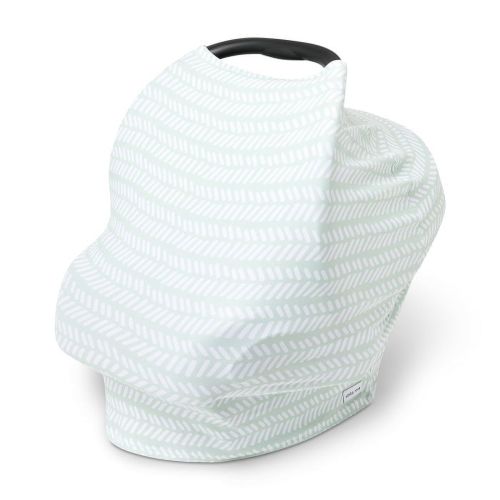 Simka Rose | 6-in-1 Baby Nursing Cover & Car Seat Canopy | Breathable, Washable & Stretchy | For Infant Boy, Girl or Gift | 36” x 40” | Sage Chevron