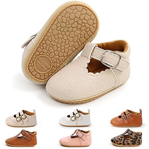 Baby Shoes Mary Jane Flats Non Slip Soft Sole Infant Toddler Sneakers First Walkers Party Christmas Dress Shoes