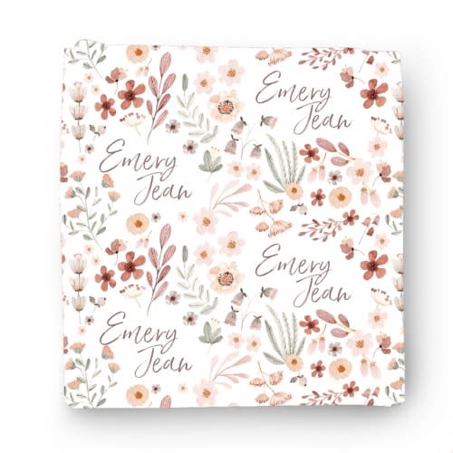 Emery's Wildflower Personalized Swaddle Blanket