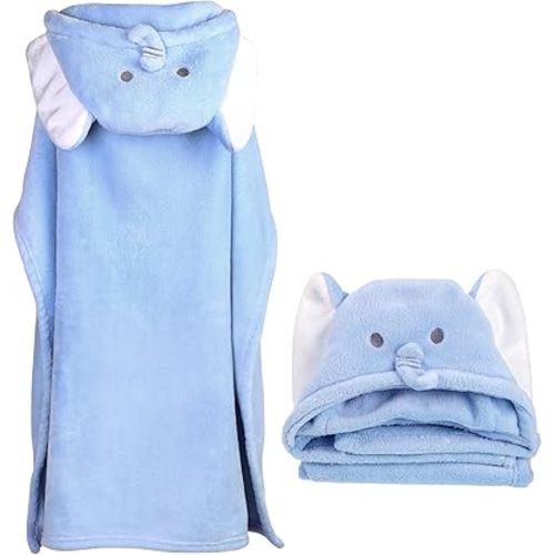 Baby Hooded Towel, Soft Organic Hooded Bath Towels Absorbent Baby Bath Towel 31'' x 31'', Baby Shower Towel for Newborns, Toddler, Infant (Elephant)