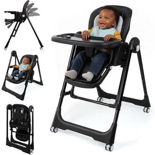 Foldable High Chairs for Babies and Toddlers Convert to Baby Rocker