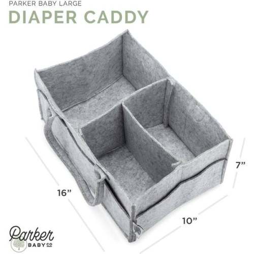 Durable Felt Removable Insert Diaper Caddy, White - Parker Baby Co. | Maisonette