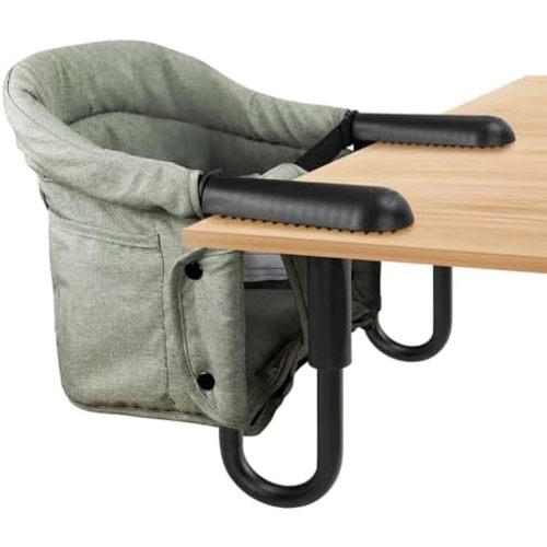 Hook On High Chair - Portable & Foldable for Babies 6-36 Months, Family & Travel Use with Carry Bag(Sage Green)