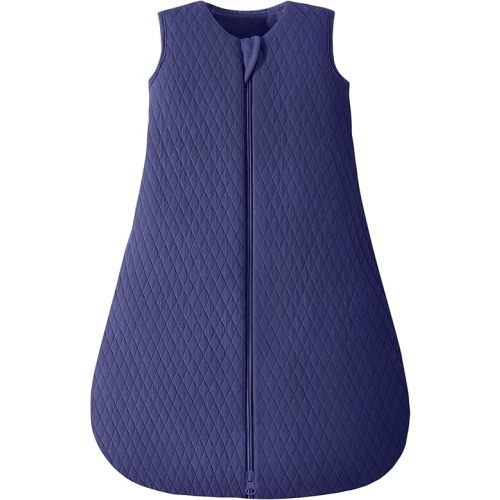 Yoofoss Baby Sleep Sack 0-6 Months TOG 2.5 Winter Baby Wearable Blanket, 100% Cotton Infant Sleeping Sack 2-Way Zipper Warm Quilted Sleepsack, Navy