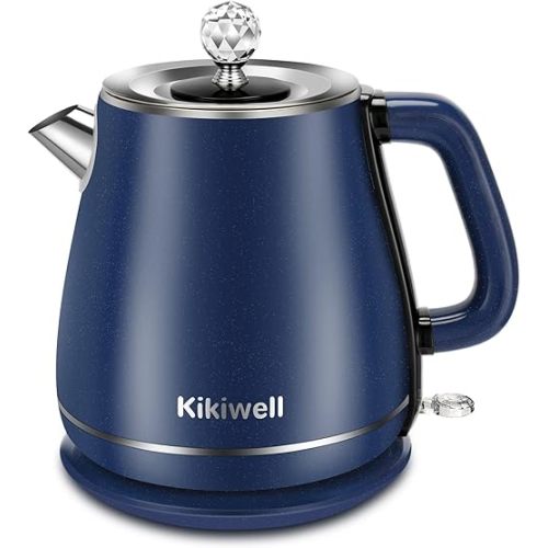 Electric Kettles Stainless Steel for Boiling Water, Double Wall Hot Water Boiler Heater, Cool Touch Electric Teapot, Auto Shut-Off & Boil-Dry Protection, 120V/1200W, 1.8Liter, 2 Year Warranty(Blue)