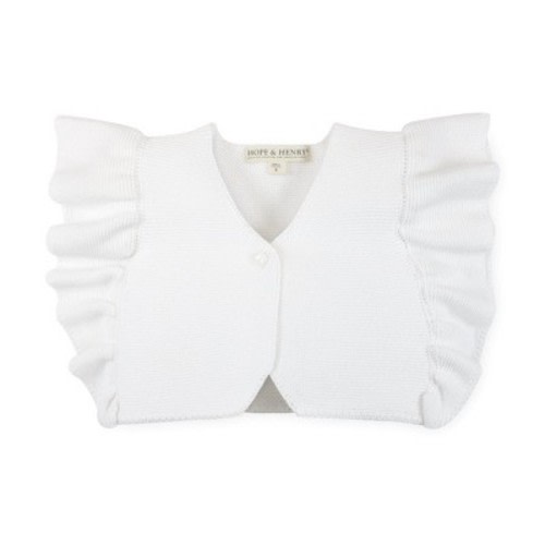 Hope & Henry Girls' Ruffle Sleeve Sweater Vest