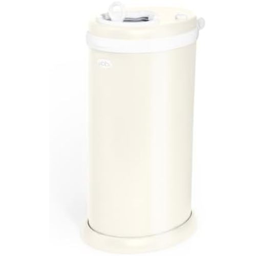 Ubbi Stainless Steel Diaper Pail, No Special Bags, Odor-Locking, Ivory