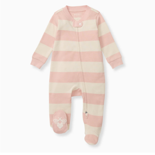 Rugby Stripe Organic Cotton Sleep & Play - Pink Sand – Burt's Bees Baby