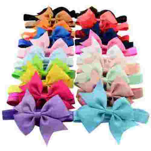 20Pcs Baby Girls Grosgrain Ribbon Hair Bows Dacron Clips Fashionable Headbands