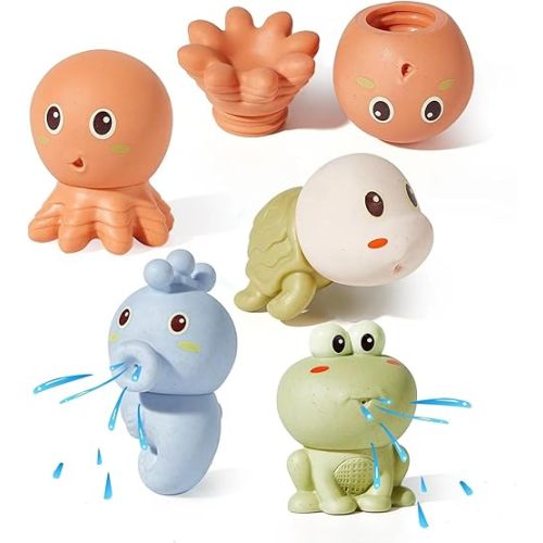 Mold Free Animal Bath Toys for Toddlers/ Infants 6 - 12- 18 Months, Non Toxic Baby Bath Toys, Bath Toys for Kids Ages 1-3