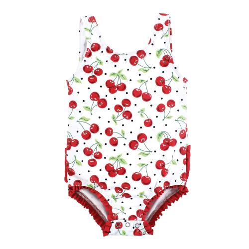 Hudson Baby Girls Baby Swimsuit, Cherries