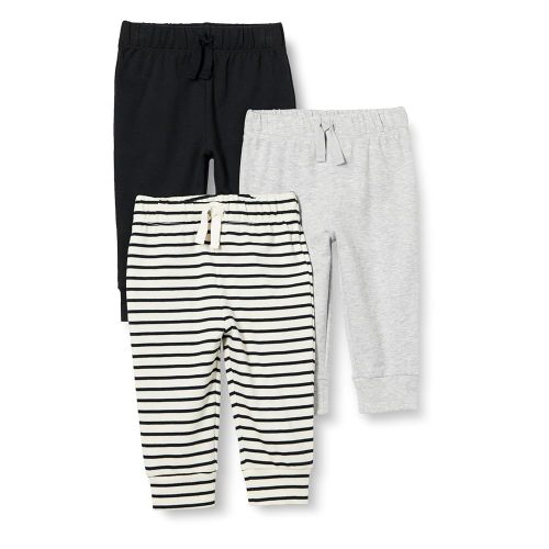 Amazon Essentials Unisex Toddlers and Babies' Cotton Pull-On Pants, Multipacks