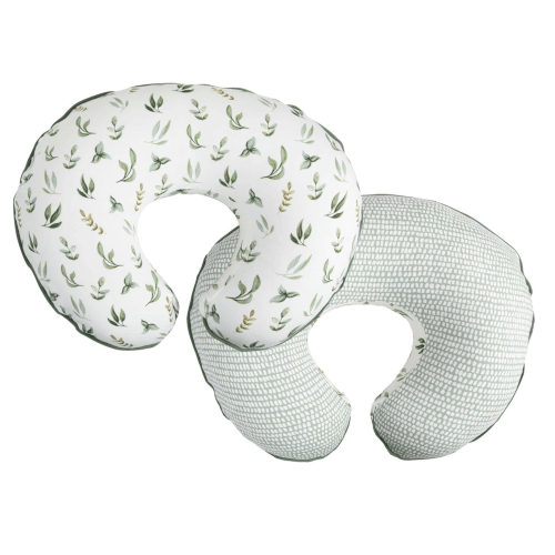Boppy Organic Original Support Nursing Pillow Cover, Green Little Leaves