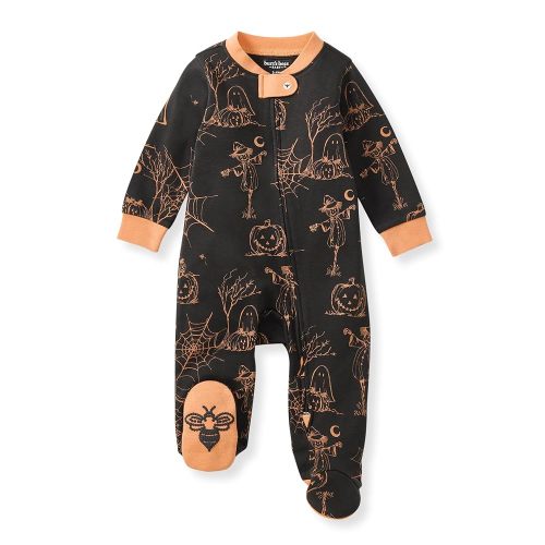 Burt's Bees Baby Baby Girls Pajamas, Zip Front Non-Slip Footed Sleeper Pjs, 100% Organic Cotton