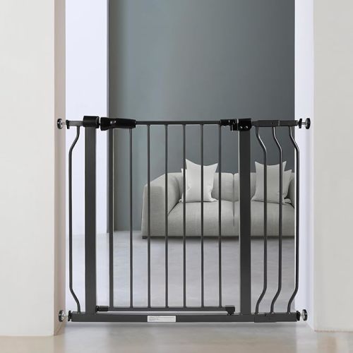 BalanceFrom Easy Walk-Thru Baby and Pet Safety Gate with Hold-Open and Auto-Close – Adjustable Steel Barrier for Stairs, Doorways, and Hallways, No Drilling Installation