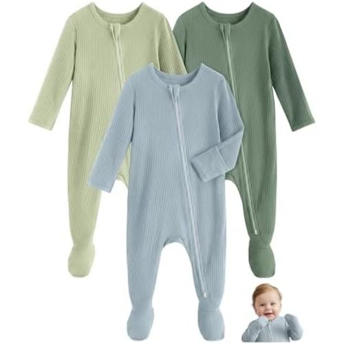 Baby Pajamas Baby Sleepers Rayon From Bamboo for Newborn 0-3 3-6 6-9 Months Footie Pjs Baby Boys Girls Clothes