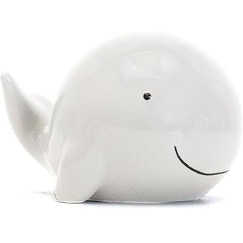 Child to Cherish Ceramic Whale Piggy Bank, White