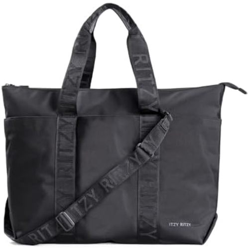 Itzy Ritzy Diaper Bag Tote – Lightweight Weekender with 10 Pockets, Removable Strap, Stroller & Trolley Use