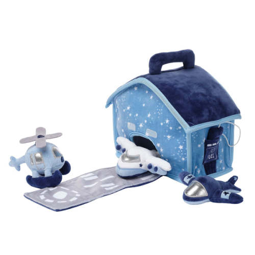 Interactive Airplane/Airport Plush Play Set with Stuffed Toys – Lambs & Ivy