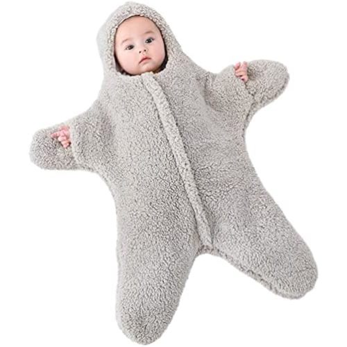 Newborn Baby Boy Girl Winter Jumpsuit Outfit Hooded Onesie Thick Bodysuit Romper Cartoon Starfish Panda Coat