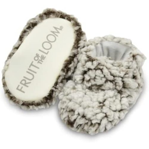 Fruit of the Loom Cozy Thermal Wrap Booties with Non-Skids for Baby Girls, Boys, Unisex
