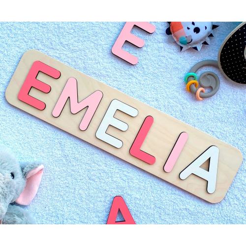 Personalized Name Puzzle, Toys for Toddler, Baby Shower, New Baby Gift, Name Puzzle With Pegs, First Birthday Gift, Baby Shower Gift