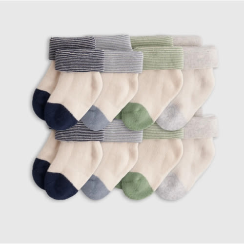 Organic Fold Over Socks 8-Pack - Baby Boy