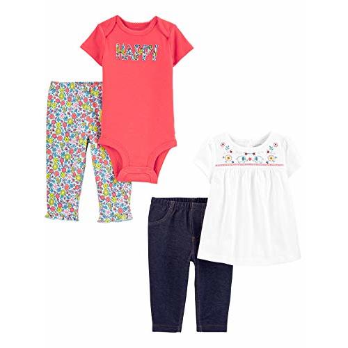 Simple Joys by Carter's Baby Girls' 4-Piece Bodysuit and Pant Set