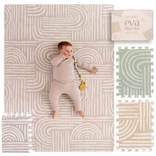 Baby Play Mat – Premium Foam Playmat for Babies & Toddlers, 67" x 48", Neutral Modern Look, Easy-Clean & Non-Toxic, Decor-Friendly Baby Floor Play Mat for Any Room. Co-Toddlery