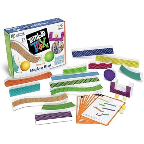 Learning Resources Tumble Trax Magnetic Marble Run - STEM Toys, Marble Runs for Kids 4-8, Marbles for Kids, Gravity Maze, Marbles Game, Ball Maze Toy, STEM Magnetic Track Toy