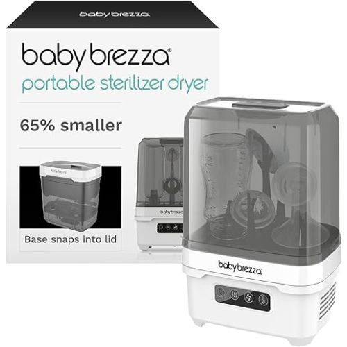 Baby Brezza Portable Baby Bottle Sterilizer Dryer for Travel - Compact Mini Sterilizer Fits Bottles, Pump Parts and Accessories