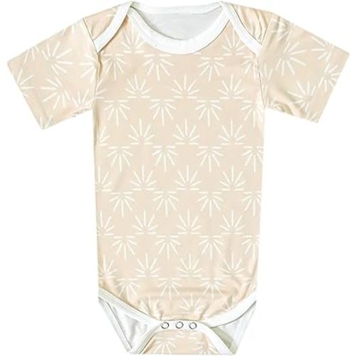 Copper Pearl Short Sleeve Bodysuit Baby: Ultra Soft Bodysuits for Newborns, Boys, Girls, and Infants - Stylish, Comfortable, Overlap Shoulders, Premium Knit Fabric - Sol, 0-3 Months