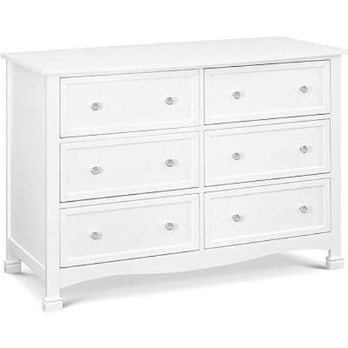 Kalani Baby Dresser for Nursery - GREENGUARD Gold Certified Wooden 6 Drawer Double Dresser - Kids Dresser for Boys and Girls - Multi-Purpose White Dresser for Bedroom, Living Room, and Hallway