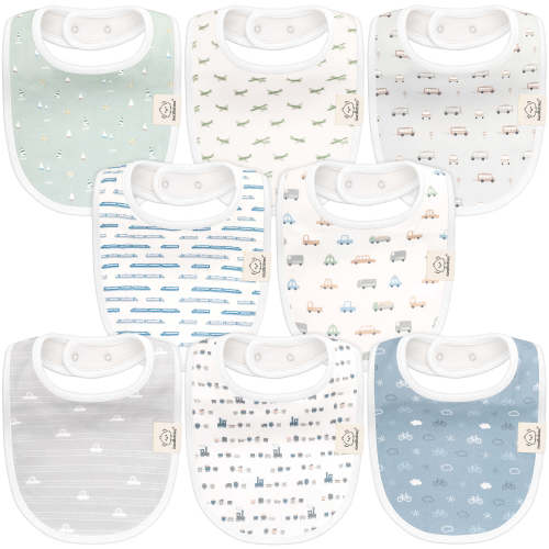 8-Pack Urban Drool Bibs - Vessels / One Size