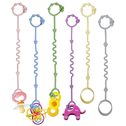 Toy Straps for Baby,RTMOK Silicone Setpacifier Clip,Applies to Car Seat Toy,Teether Toy,High Chair,Stroller Accessories,Baby Toy Clips,Cribs,Rocking Chair (Multicolored)