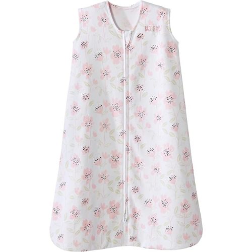 HALO SleepSack, 100% Cotton Wearable Blanket, Swaddle Transition Sleeping Bag, TOG 0.5, Wildflower Blush, Medium