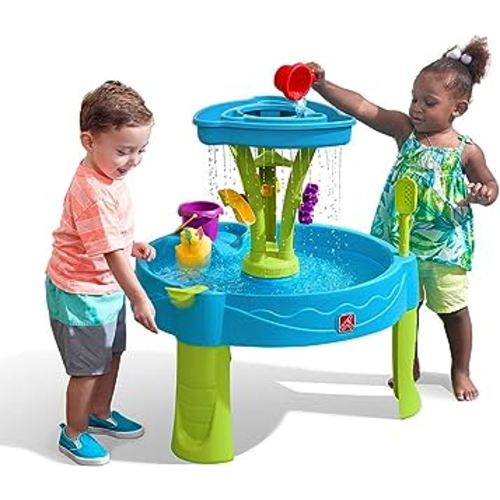 Step2 897400 Summer Showers Splash Tower Water Table, Water table base with water tower and 8-piece accessory set