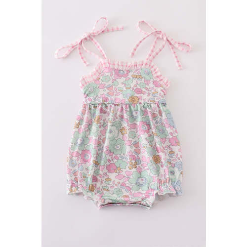 Mint pink floral print bubble