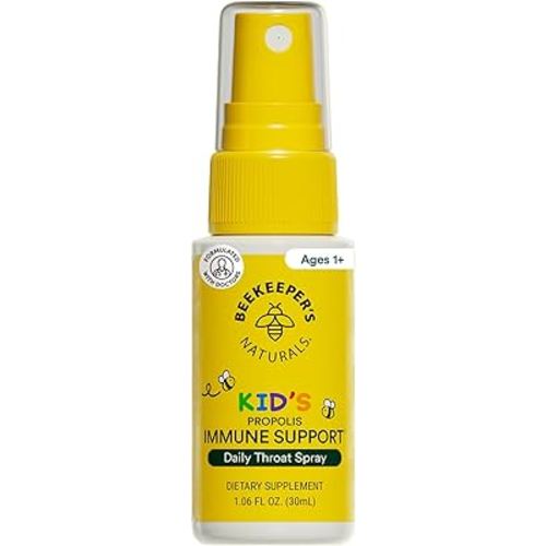 Kids Propolis Throat Spray - Natural Immune Support & Sore Throat Relief - by BEEKEEPER'S NATURALS - Has Antioxidants & Gluten-Free (1.06 oz) Pack of 1 (Kids)