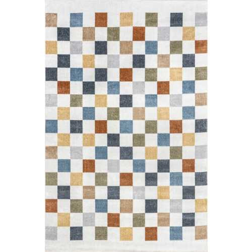 Anthelix Carina Washable Colorful Checkered Multicolor Rug