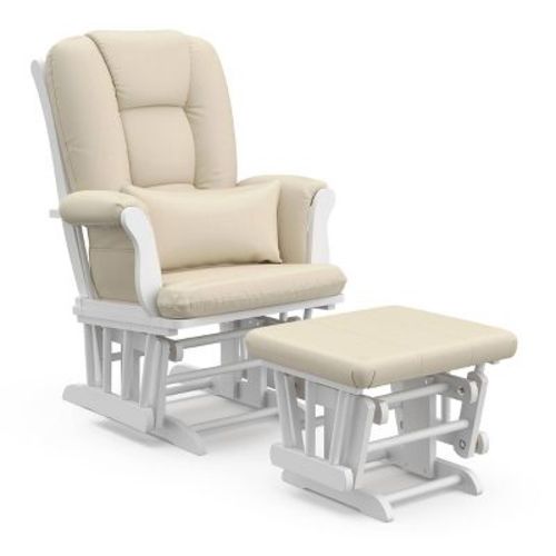 Storkcraft Tuscany Glider Nursery Rocking Chair And Ottoman - White/pink Blush Swirl