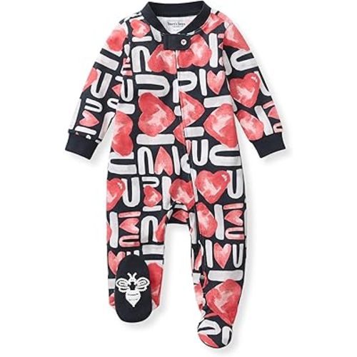 Burt's Bees Baby Boys Sleep and Play PJs, 100% Organic Cotton One-Piece Zip Front Romper Jumpsuit Pajamas