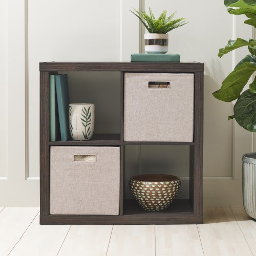 Better Homes & Gardens 4-Cube Storage Organizer, Tobacco Oak