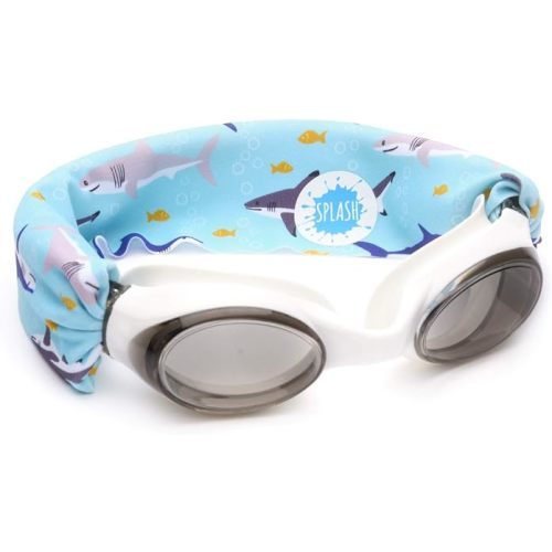 SPLASH SWIM GOGGLES with Fabric Strap - Blues & Greens Collection- Fun, Fashionable, Comfortable - Adult & Kids Swim Goggles