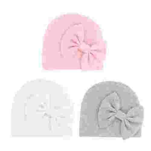 CPNG Newborn Baby Girls Cute Hat Infant Baby Hat Cap with Big Bow Soft Cute Knot Nursery Beanie 0 6 Months