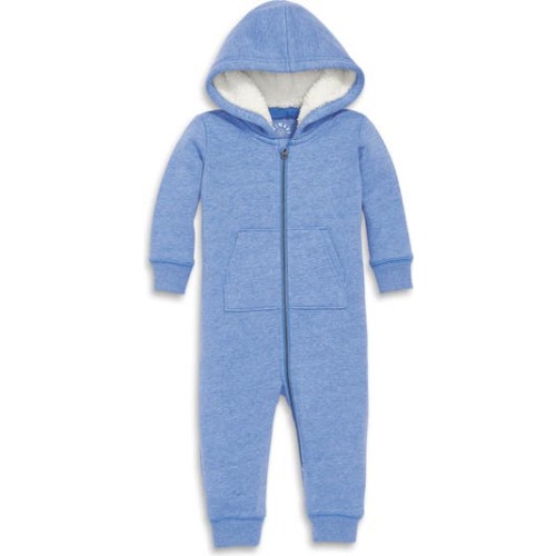 Baby Teddy Fleece-Lined Zip Romper, 0-3M