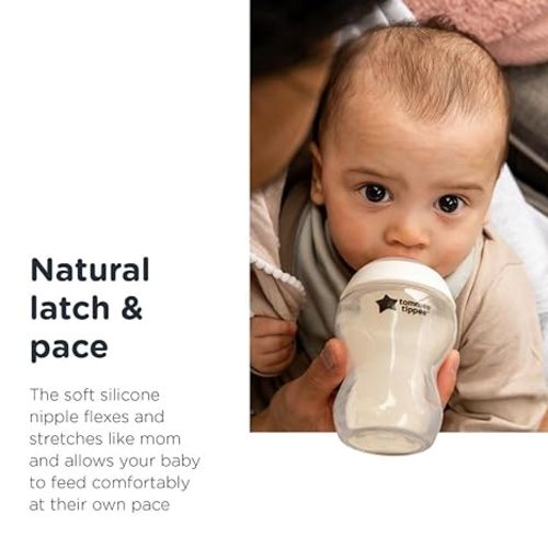 Tommee Tippee Closer To Nature Anti-Colic Baby Bottle, 5oz, Slow-Flow Breast-Like Nipple For A Natural Latch, Anti-Colic Valve, Pack Of 4